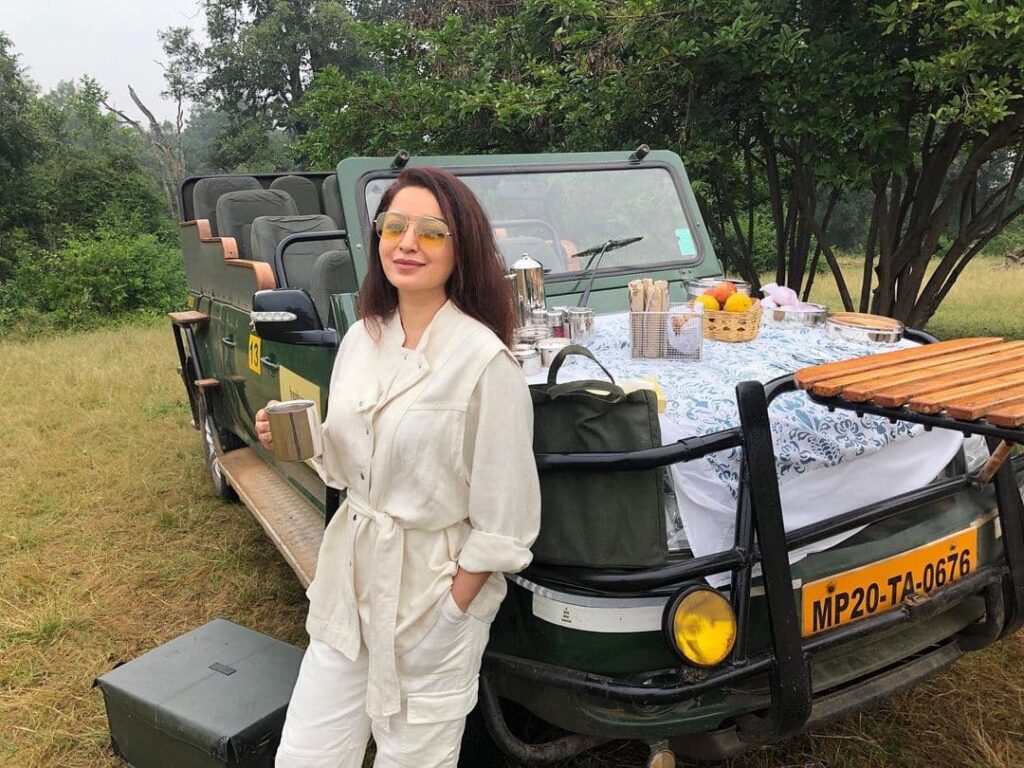 Tisca enjoying safari at Pench National Park