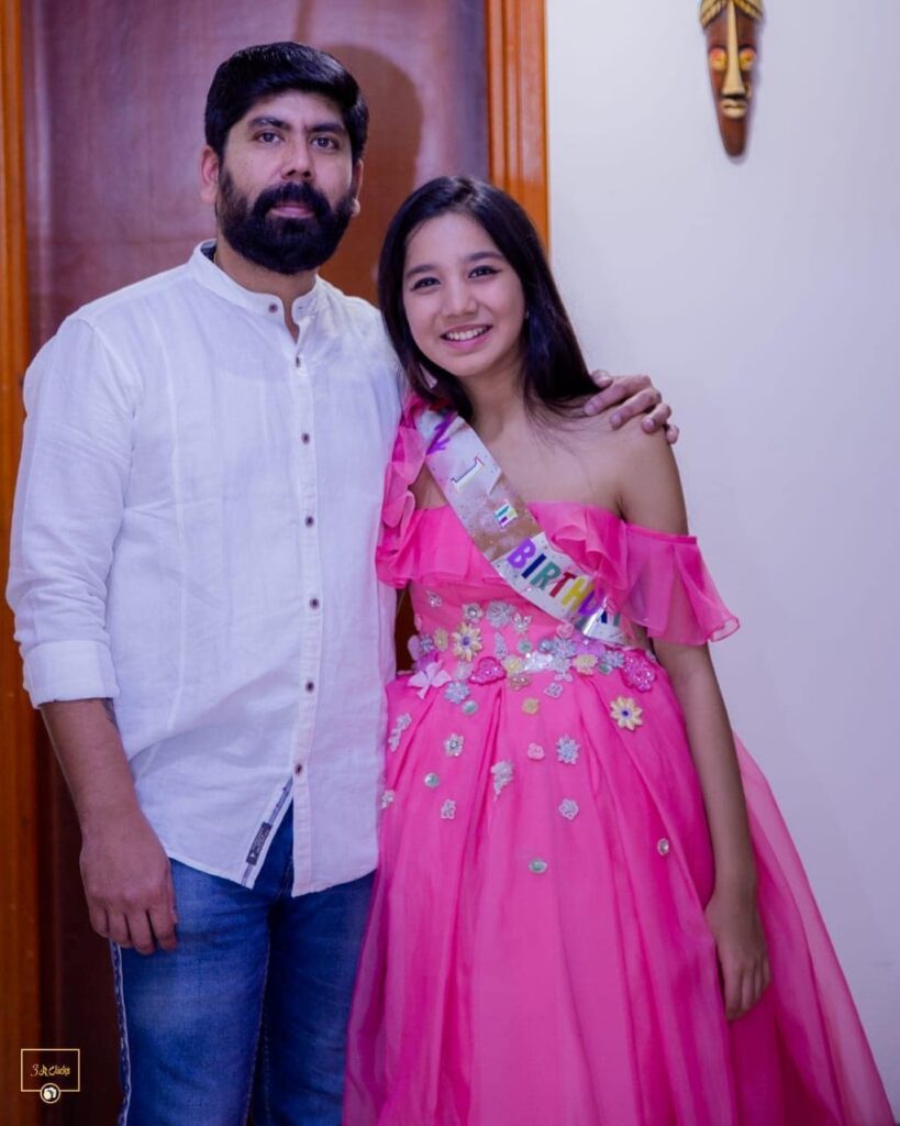 Thamanna with her Father