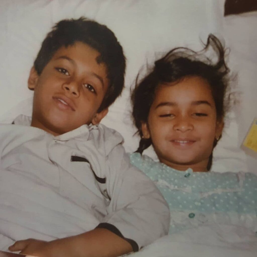 Vishwas Kini Biography, Age, Height, Movies, Web Series, Family, Girlfriend, Net Worth 1 Vishwas Kini childhood pic with his sister Aksha Kini