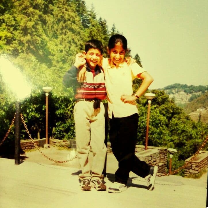 Childhood Picture of Udit Arora with Elder sister Aditi Arora