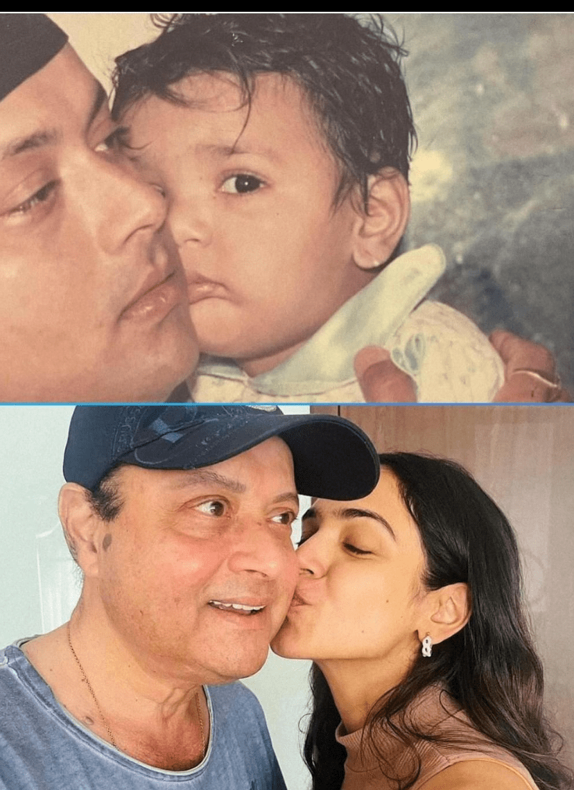 Shriya Childhood Pic with father sachin