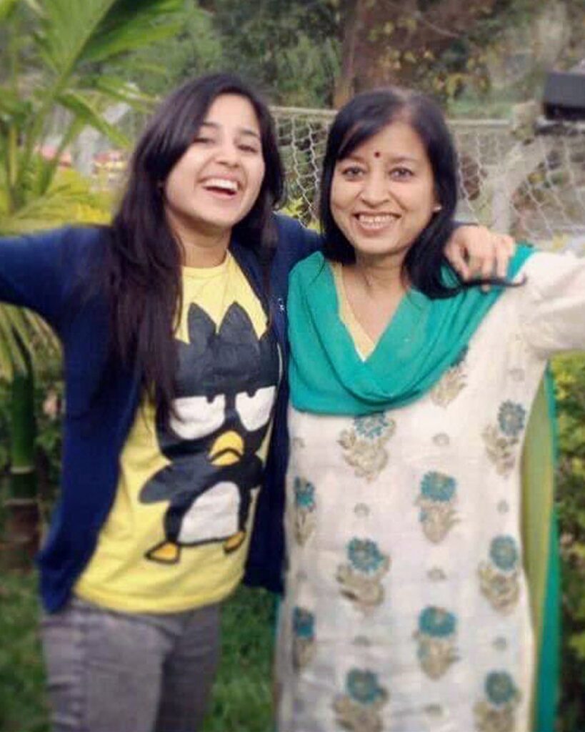 Shweta with her mother