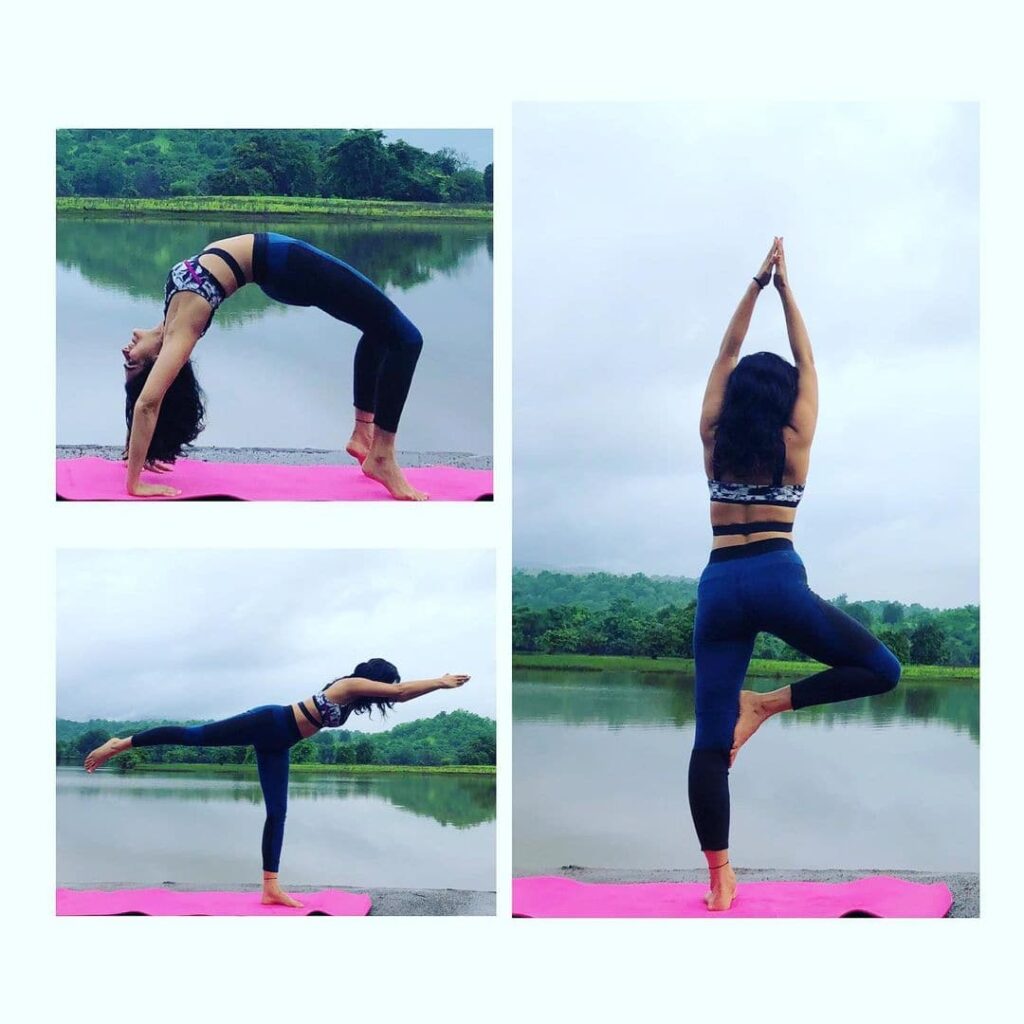 Aakanksha doing yoga pic