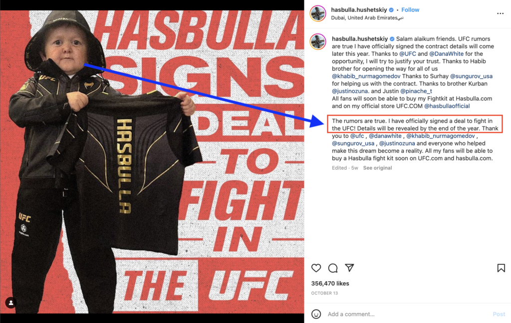 hasbulla signs deal with UFC