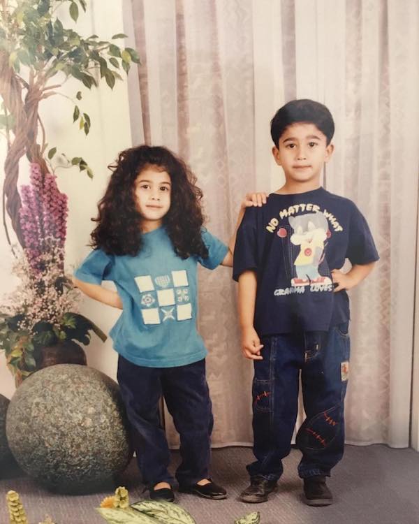 Malvika Sitwani childhood pic with her brother
