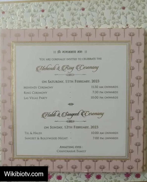 Saurabh Chandrakar Wedding Invitation Card
