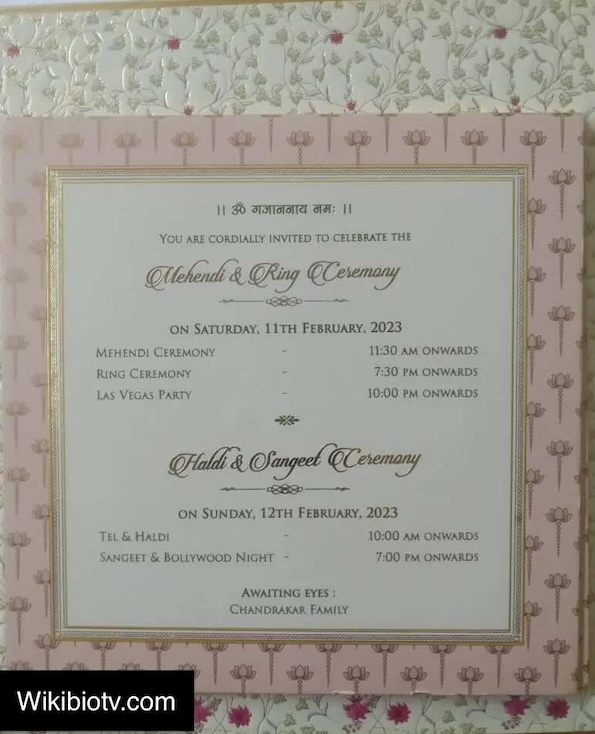 Saurabh Chandrakar Age, Wife, Wedding, Mahadev App, Net Worth 3 Saurabh Chandrakar Wedding Invitation Card