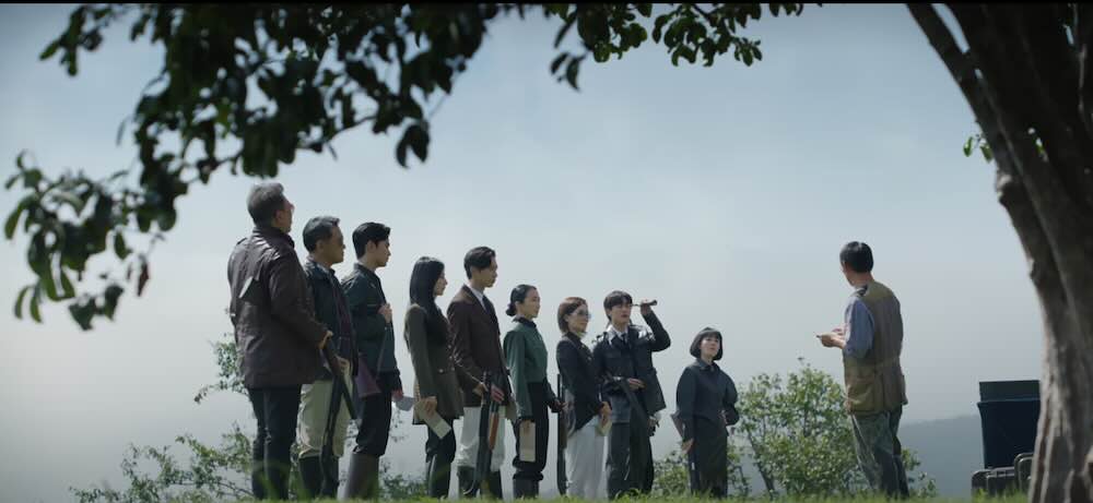 Episode 2 - Family of Hong Hae-in along with her husband shooting in a forest scene