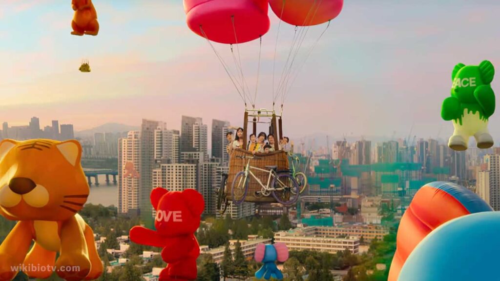 Air balloon scene from tv series 'Goodbye Earth'