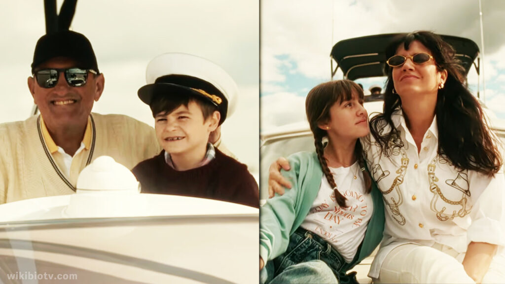 A scene from the film where Estella befriends Brenner, and goes along with her kids to enjoy at his boat.