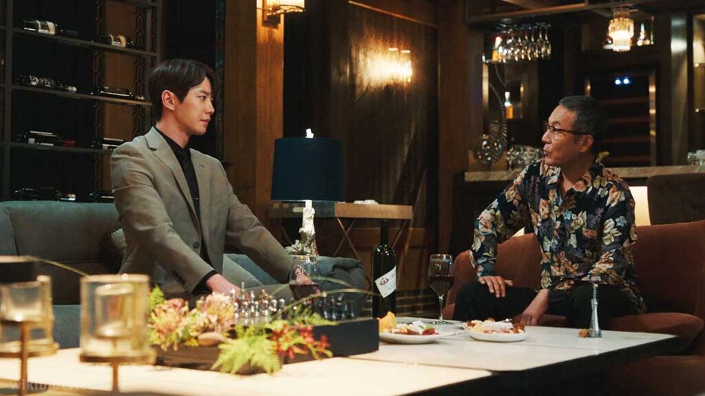 A scene from 'The Impossible Heir' where 'Kang In Ha' faces and official test from his father