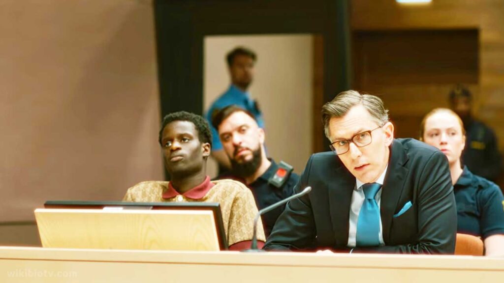 A scene from web series 'Deliver Me' where Mehdi in presented in a court