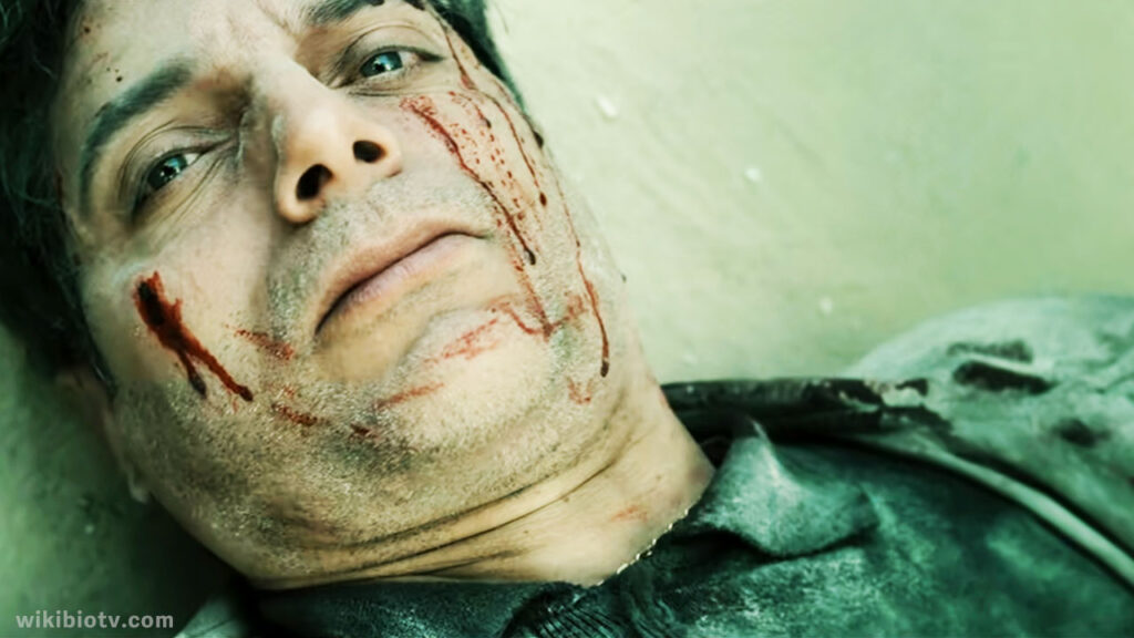 Post bomb blast scene Sergio wakes up with the wound on his head