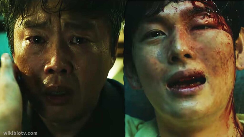 The scene where Oh Jun Yeong pretends to be Detective Woo Ji-Man's son
